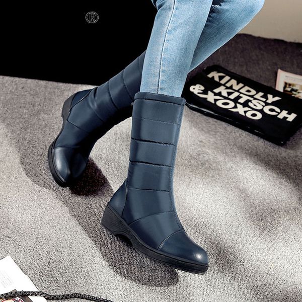 

boots ltarta winter red cotton shoes down snow women's thickened mid-tube flat bottom waterproof warm hx-76, Black
