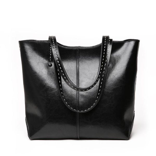 

black bucket bag ladies designer leather handbags european and american retro large-capacity one-shoulder wild diagonal bag trend 0898