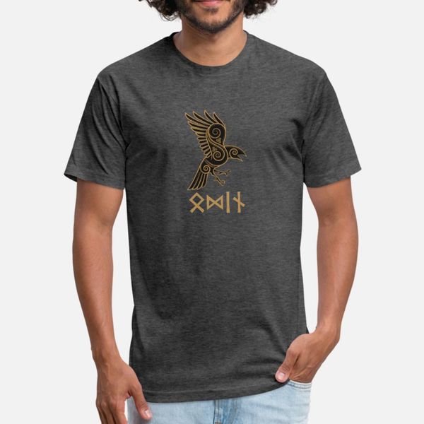 

viking design odin runes and raven t shirt men create short sleeve s-3xl standard cute funny casual spring pictures shirt