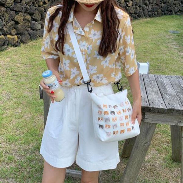 

cartoon tote bag crossbody bag canvas girl student shoulder messenger ladies handbag