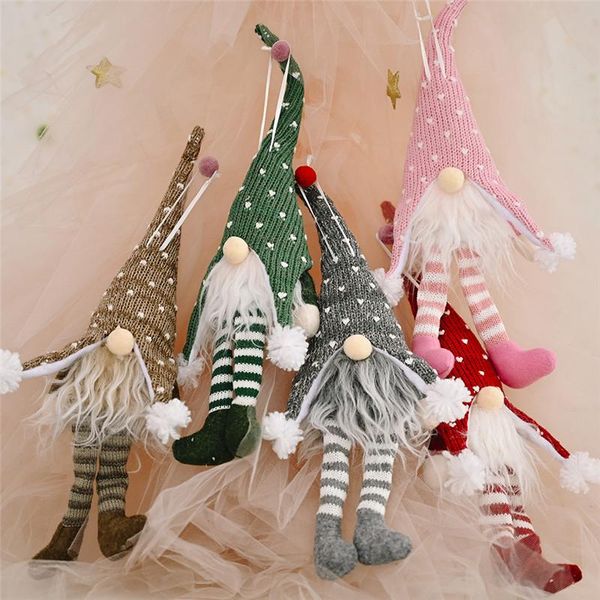 

christmas hanging faceless ornament led light glowing pendant merry christmas tree long leg faceless doll decoration dha730