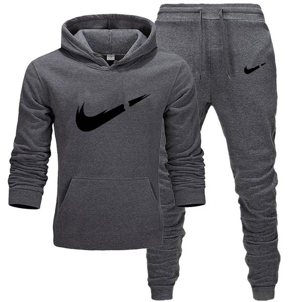 

northern winter designer sportswear men's luxury suit autumn brand men's jogging suit suit jacket + pants clothing ladies hip-hop, Gray