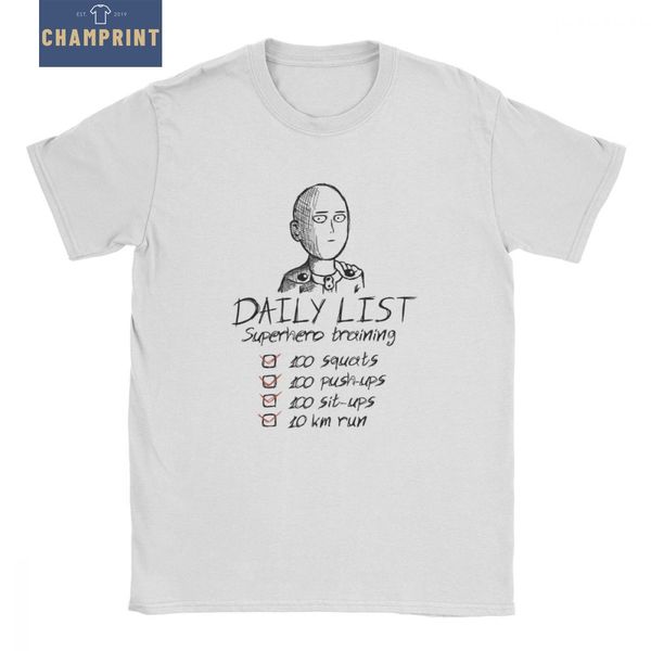 

one punch man daily list t-shirts men saitama opm oppai anime manga pure cotton tees short sleeve t shirt printed clothes