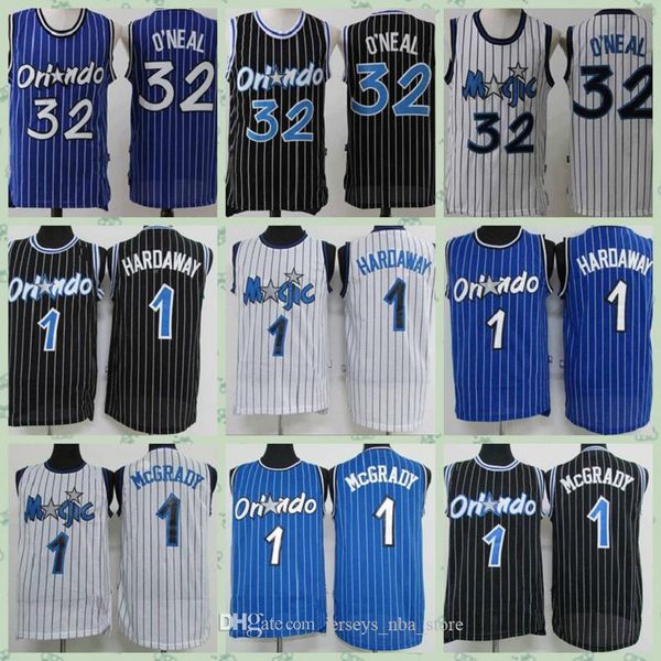 

menorlandomagic#penny#1#hardaway#shaquille32o'neal#tracy#1#mcgrady swingman players sewn embroidered basketball jerseys to commemorate, Black;red