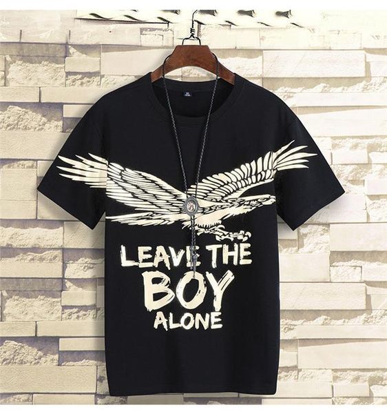 

eagle mens tshirts boy print casual o neck short sleeve mens teenager tees stamping gold, White;black