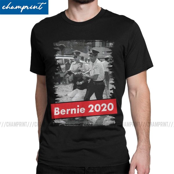 

fashion bernie sanders arrested bernie sanders for president 2020 t-shirt men o neck t shirts politics election tee shirt