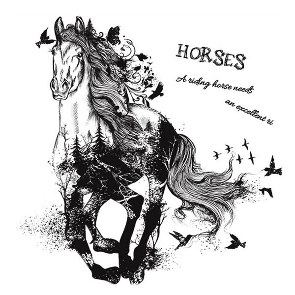 

cartoon pattern pvc gift running horse furnishings wall sticker sofa backdrop