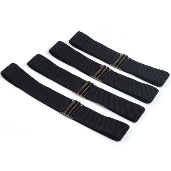 

women belt metal buckle elastic waistband long wide belt black strap dress decoration accessories black waist, Black;brown