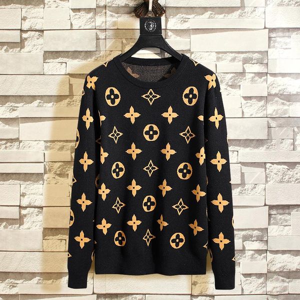 

men 2020 fall fashion casual striped cotton sweater men o-neck warm 100% cotton knitted sweaters men's plus size sweaters coat, Black;brown