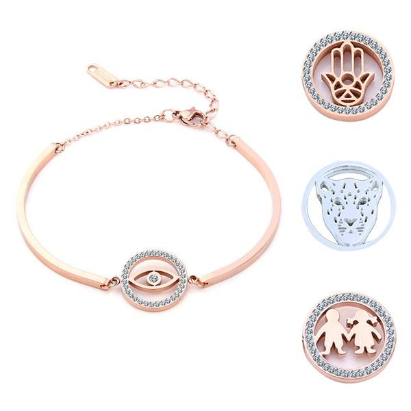 

link, chain stainless steel geometric bracelet women female fashion friend gift jewelry, Black