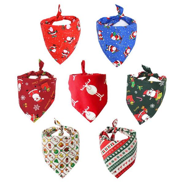 

christmas pet products dog bandana cotton dog cat bandanas scarf bibs printing samll large 5 colors dhl