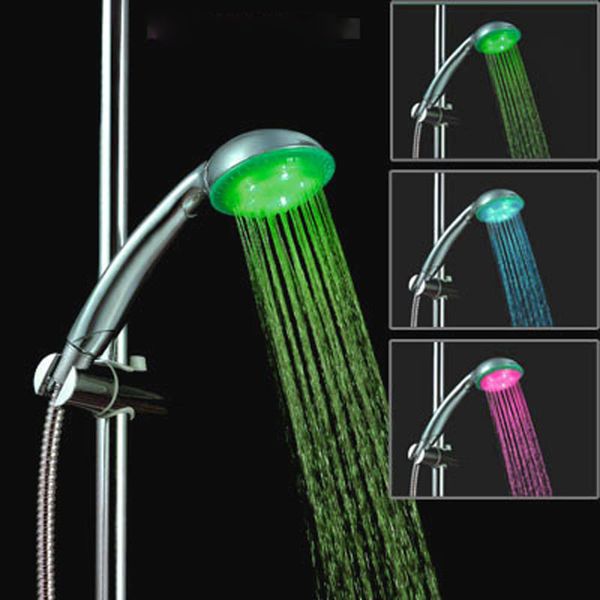 

led shower led light seven color temperature control pressurization sprinkler nozzle circular color changing luminous shower