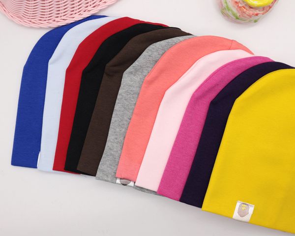

spring color hat girls children cotton scarf for toddler dance hop autumn street warm winter solid hat boys baby cap hip hat ifaoh, Yellow