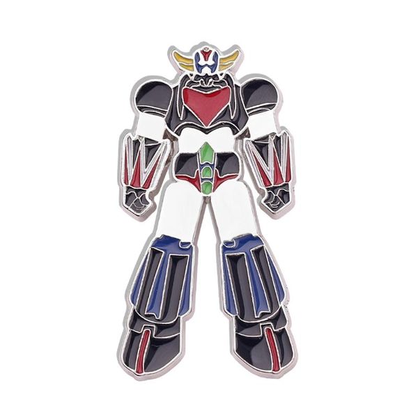 

pins, brooches trendy metal robot pins and zinc alloy enamel pin clothes bags backpack badge men lapel boys jewelry, Gray
