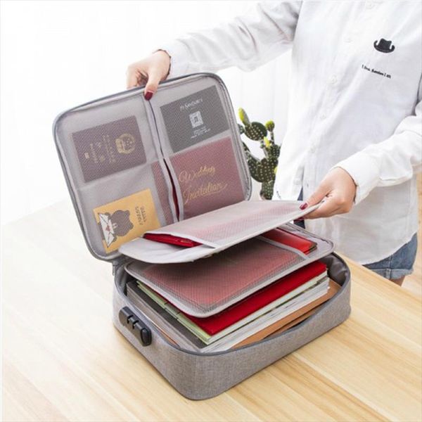

multi functional briefcase cationic document package home id card passport sorting password lock package handbag drop shipping