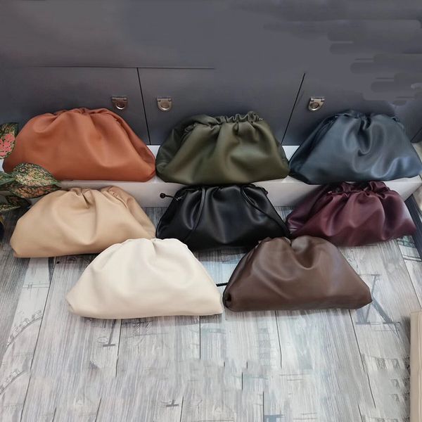 

37cm/22cm pouch bag women day clutch party envelope purse women large big ruched pillow bag leather handbag female green