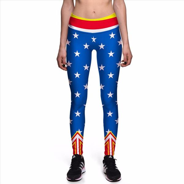 

leggings womens captain america flag against 3d print pants women high waist pants trousers fitness plus size, Black