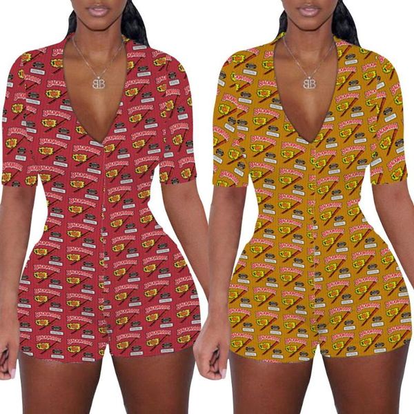 

women's jumpsuits & rompers women bodysuit long sleeve deep v neck bodycon stretch leotard crop button short romper pajamas jumpsui, Black;white