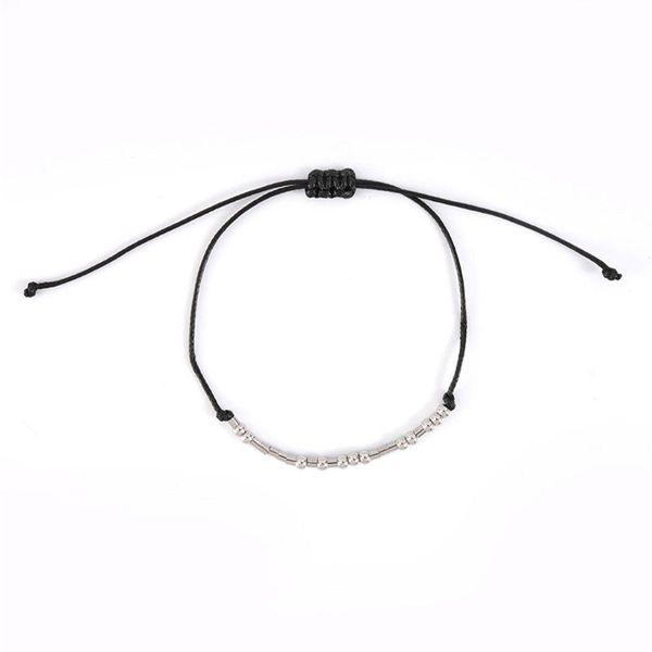 

2pcs i love you morse code beaded bracelet with secret message lover jewelry 83xf, Golden;silver