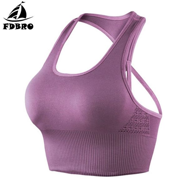 

fdbro seamless sport bras crop bra sports fitness yoga tank comfortable breathable running gym vest training sportswear, White;black