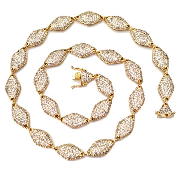 

2020 new styly hip hop gold necklace chain iced out lab diamonds, Silver