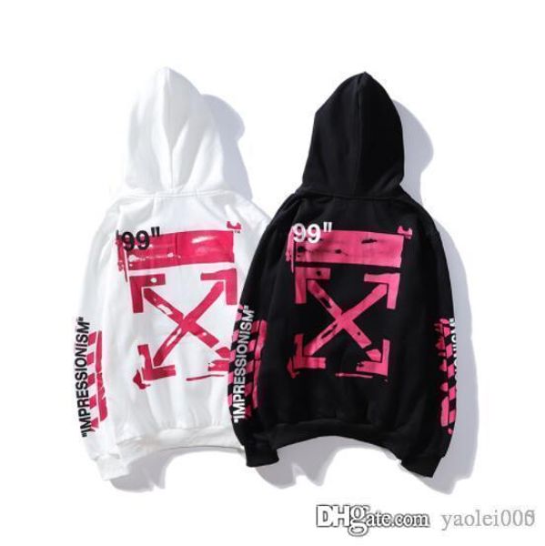 

bottoming sweater new street fashion pink graffiti arrow men and women couple headband striped casual fashion luxury hoodie, Black