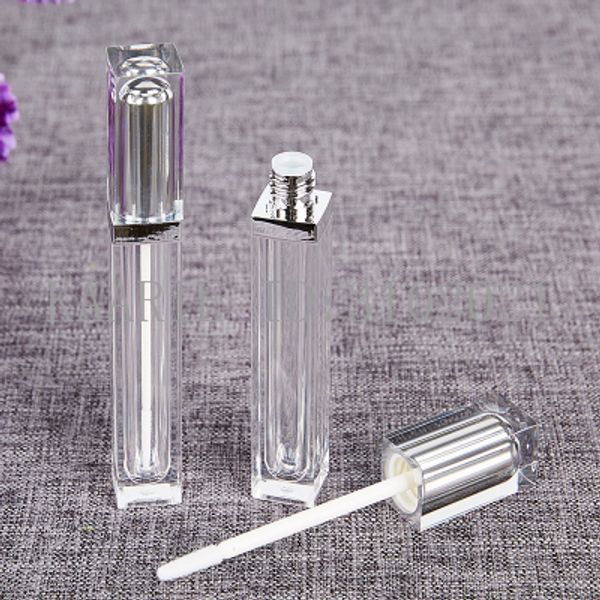 

25pcs/lot silver cosmetic lip gloss tube,empty square professional liquid lipstick packing bottle, plastic makeup beauty tools