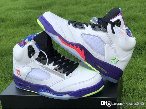 

air authentic 5 alternate bel-air basketball shoes 5s white retro sneakers court purple-racer pink-ghost green men sports shoes