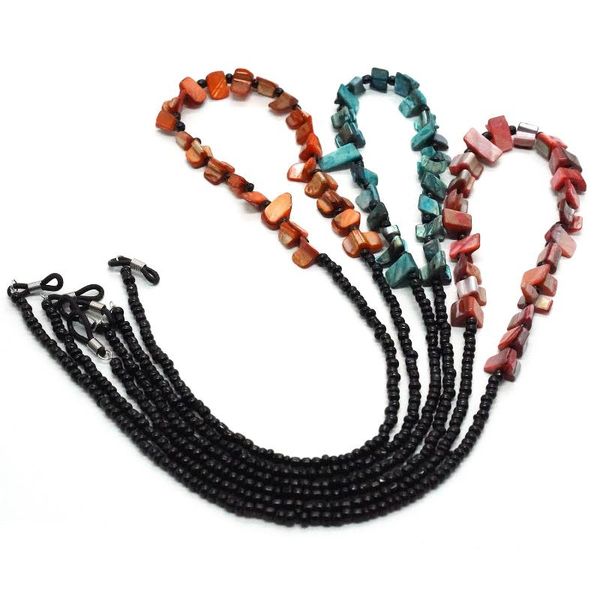 

vintage eyewear chain handmade shell bead glasses hanging chain anti-slip sunglasses lanyard, Silver