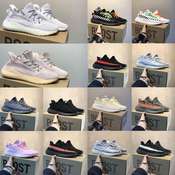 

2020 v2 kanye west stock shoes sulfur x linen cinder reflective tail light earth marsh asriel breds zyon oreos beluga eliada sneakers 8onz#, Black