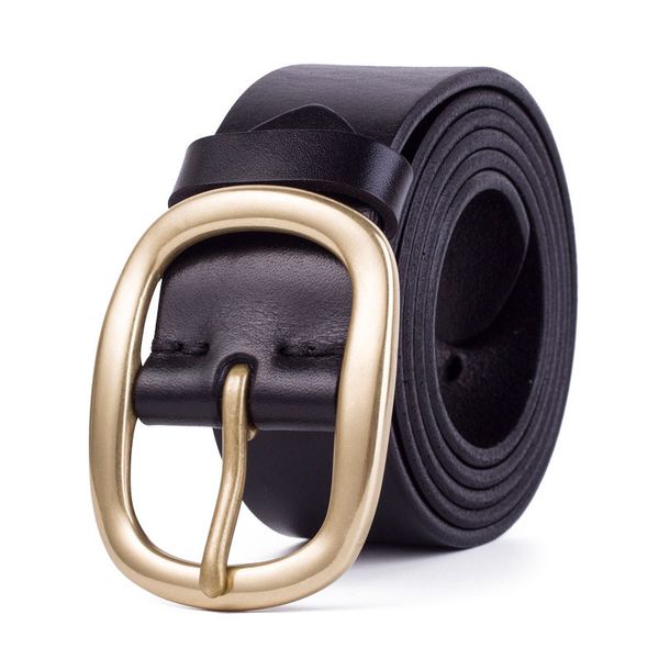 

fashion 100% cow genuine leather luxury strap male belts high grade quality vintage pin buckle for man belt for jeans, Black;brown