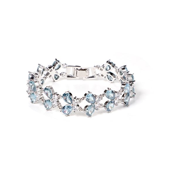 

chenglong the ink blue butterfly cz party bracelet in rhodium cover, Golden;silver