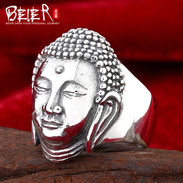 

beier jewelry 2020 masculion finger ring fashion chinese buddha man ring d0836, Golden;silver
