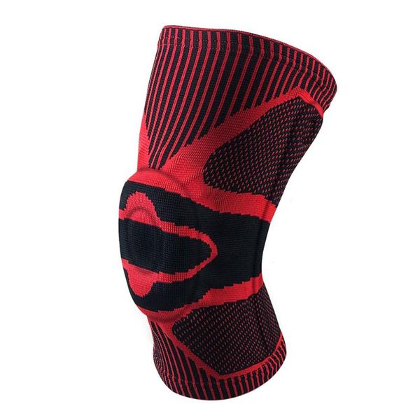 

protector non slip gym running compression sleeve knitted elastic wrap sports pad fitness knee brace spring support arthritis, Black;gray