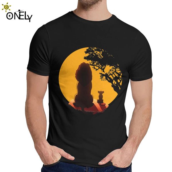

summer man t-shirt lion king comfortable classic round neck cartoon print short sleeve