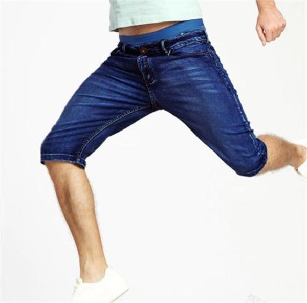 

жан шорты середина талии обычная молния мужские джинсы тонкий мужчины одежда мужская straight конструктор, Blue