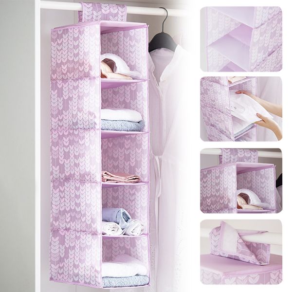 

oxford cloth durable storage bag clothes wardrobe organiser 5 layers washable