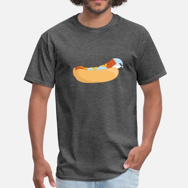 

спящий hot dog тенниска мужчин customize короткий рукав круглый шею pattern fit строительство summer style outfit рубашку