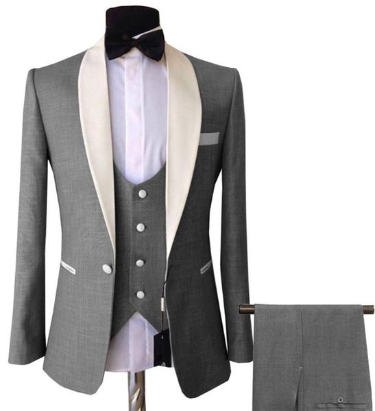 

men's suits & blazers mens 3 pieces slim fit business groom pink purple jacket tuxedos white blazer for wedding prom evening(blazer+ves, White;black