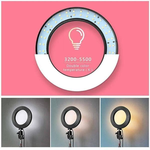 

led studio ring light p video dimmable lamp light tripod selfie camera phone for vlog tiktok yutube live stream