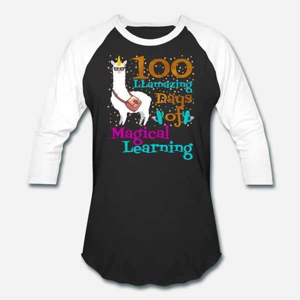 

100 llamazing days magical learning school gifts t shirt men designer tee shirt s-xxxl normal interesting comfortable spring kawaii shirt
