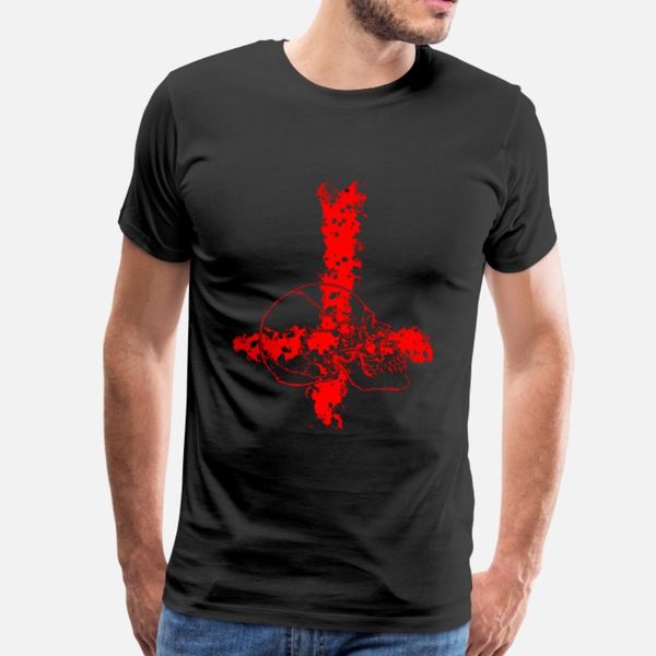 

satanic cross t shirt men customize tee shirt round neck clothes gift building summer style letters shirt