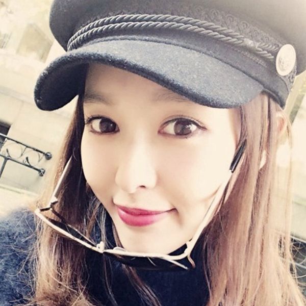 

wool women beret autumn winter octagonal cap hats stylish artist painter newsboy caps black grey beret hats, Blue;gray