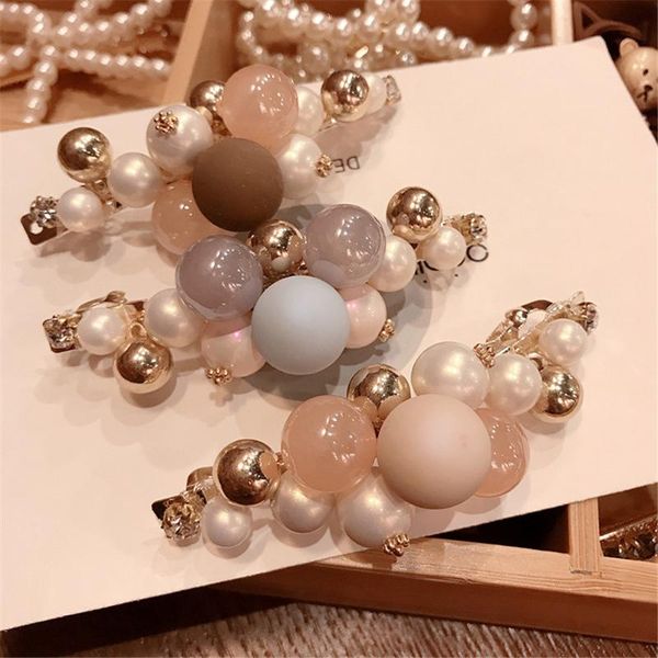 

women pearl barrettes beads hairpins hair clips fashion korean lady girl head wear accessories wholesale gifts party
