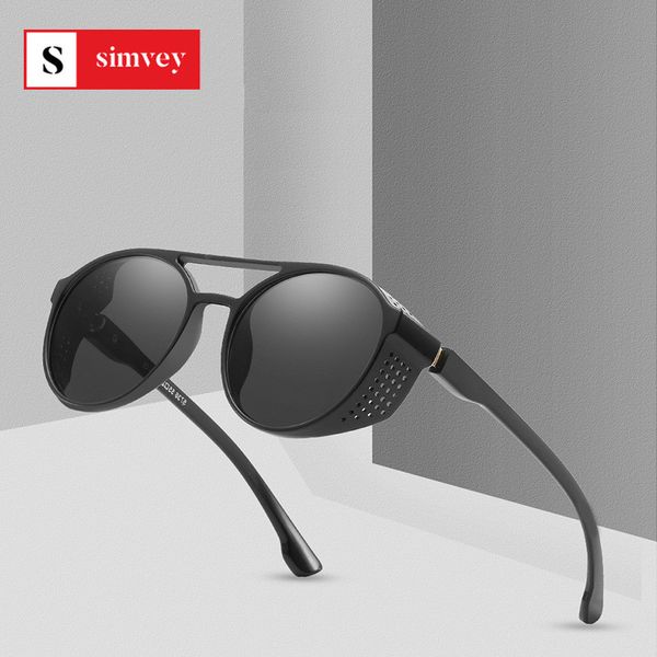 

simvey steampunk sunglasses 2020 brand designer women men cool gothic punk retro glasses goggles round sun glasses uv400, White;black