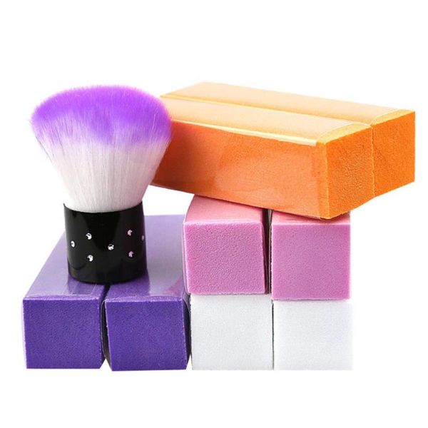 

nail art kits 1 set 9pcs practical tool sponge files block cleaning brush