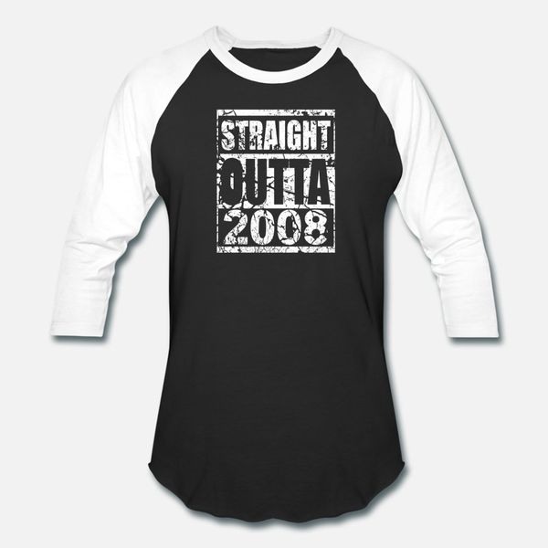 

straight outta 2008 12-й день рождения подарок 12 лет тенниска мужчины напечатаны с коротким рукавом s-xxxl нормальный сыпучие новая мода ле