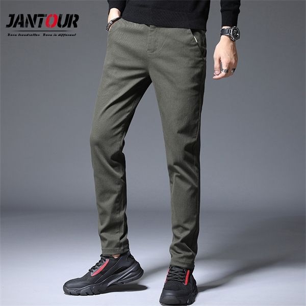 

2020 new spring summer classic men's elastic thin casual pants mens business dress slim fit jogger stretch long trousers male, Black