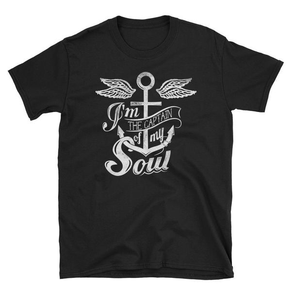 

2019 new mens soul captain tattoo art anchor slogan men's t-shirt tee shirts