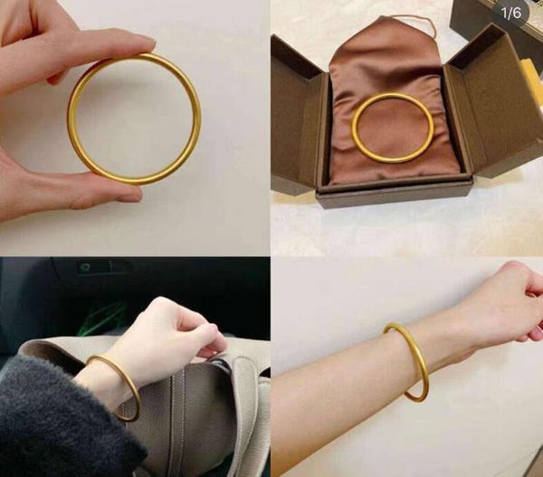 

19ss new arrival copper plated gold matte vintage solid color simple bracelet, Black